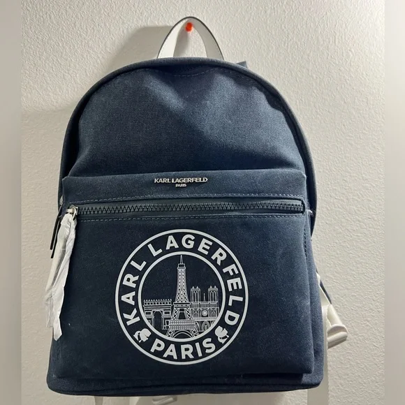 Gorgeous Karl Lagerfeld backpack blue New Karl Lagerfeld Black Neon Letters Mini Backpack main image 3